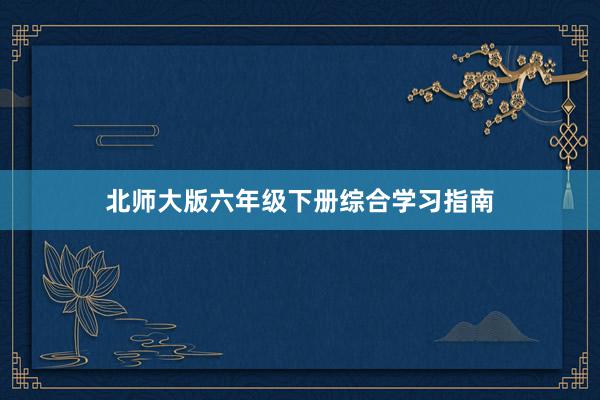 北师大版六年级下册综合学习指南